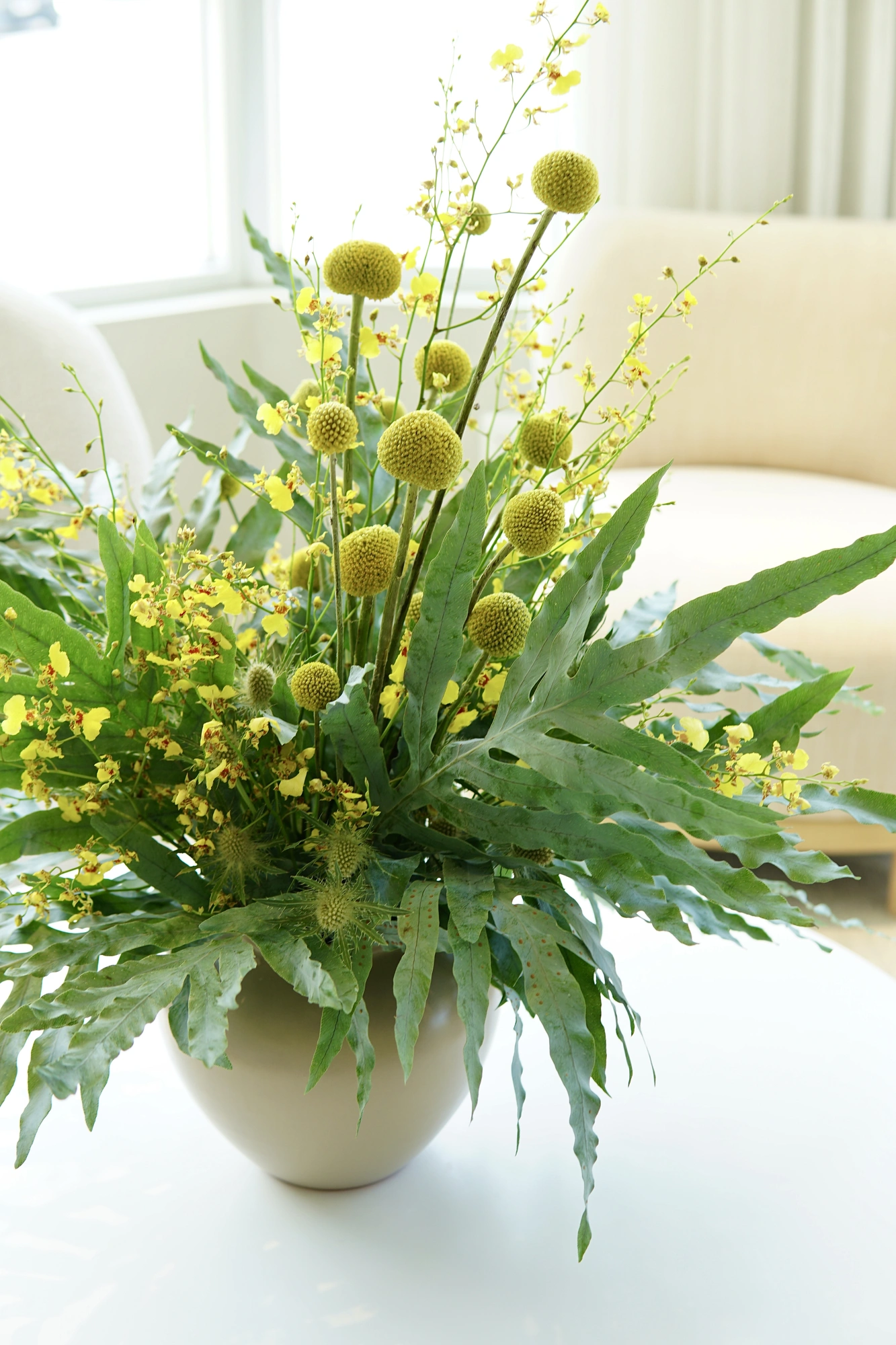 Full view of standing florals at Body & Soul Wellness Centre